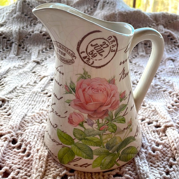 Teleflora Gifts Other - Teleflora Gift French Country Rose Pitcher Vase. Vintage in Good Condition.